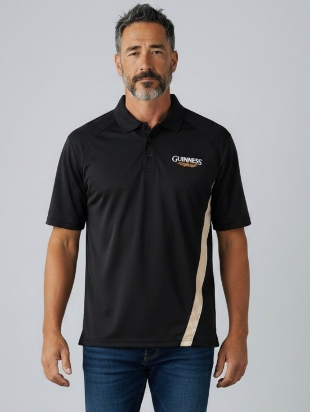 Guinness Official Merchandise Men’s XXXL Blk Performance Polo Shirt Embroidered